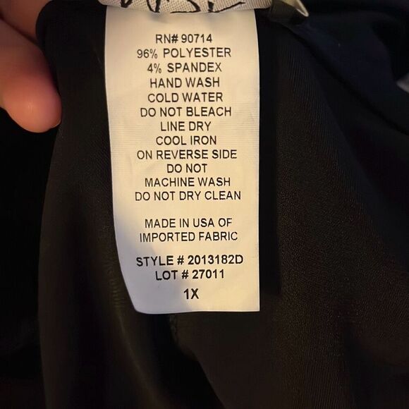 MSK women NWT  1X‎ black dress with silver and white beads - 3113 - Picture 4 of 5